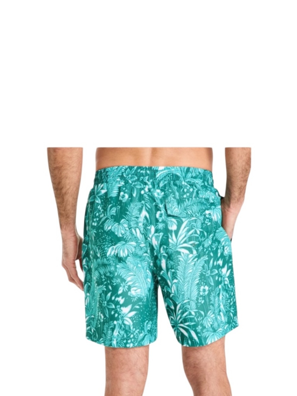 Club Room Men's Tropical Toile Drawstring 7" Swim Trunks Crushed Mint L - NWT - Picture 3 of 3